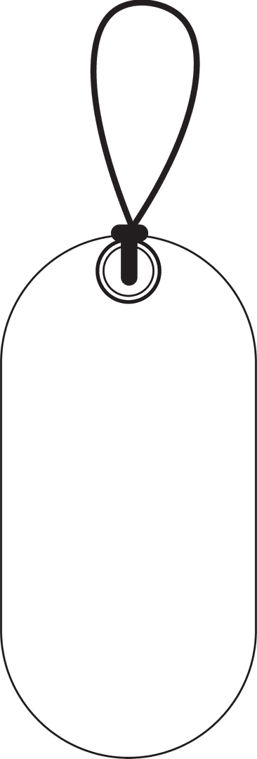 White Retail Tag with Eyelet on Transparent Background