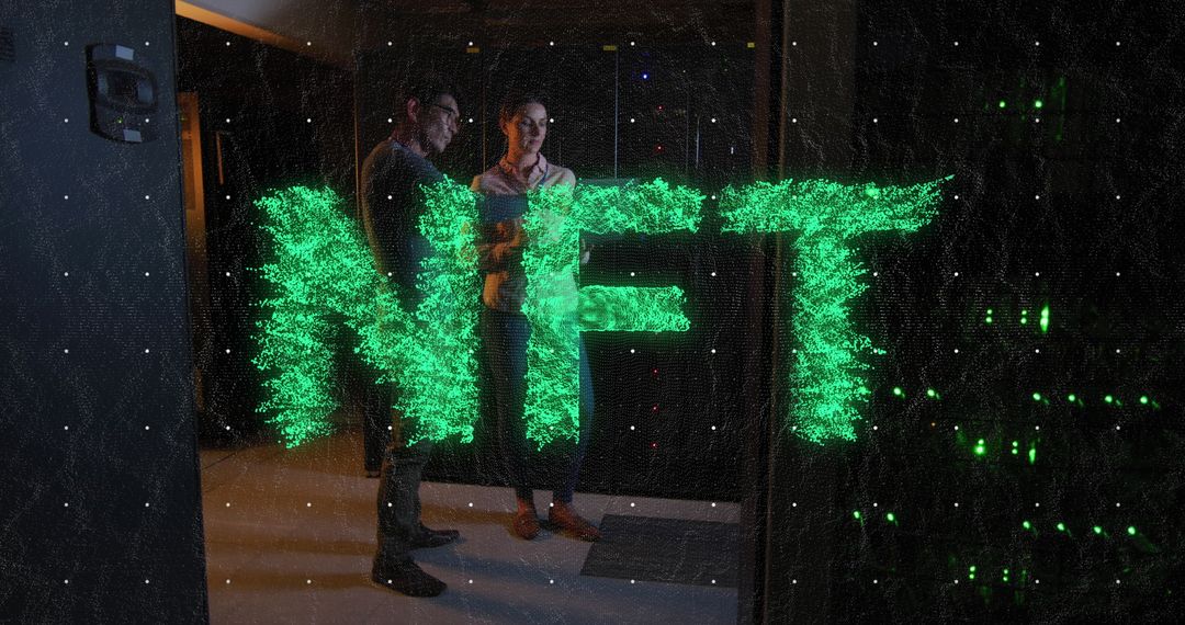 Innovative NFT and Tech Collaboration in High-Tech Server Room
