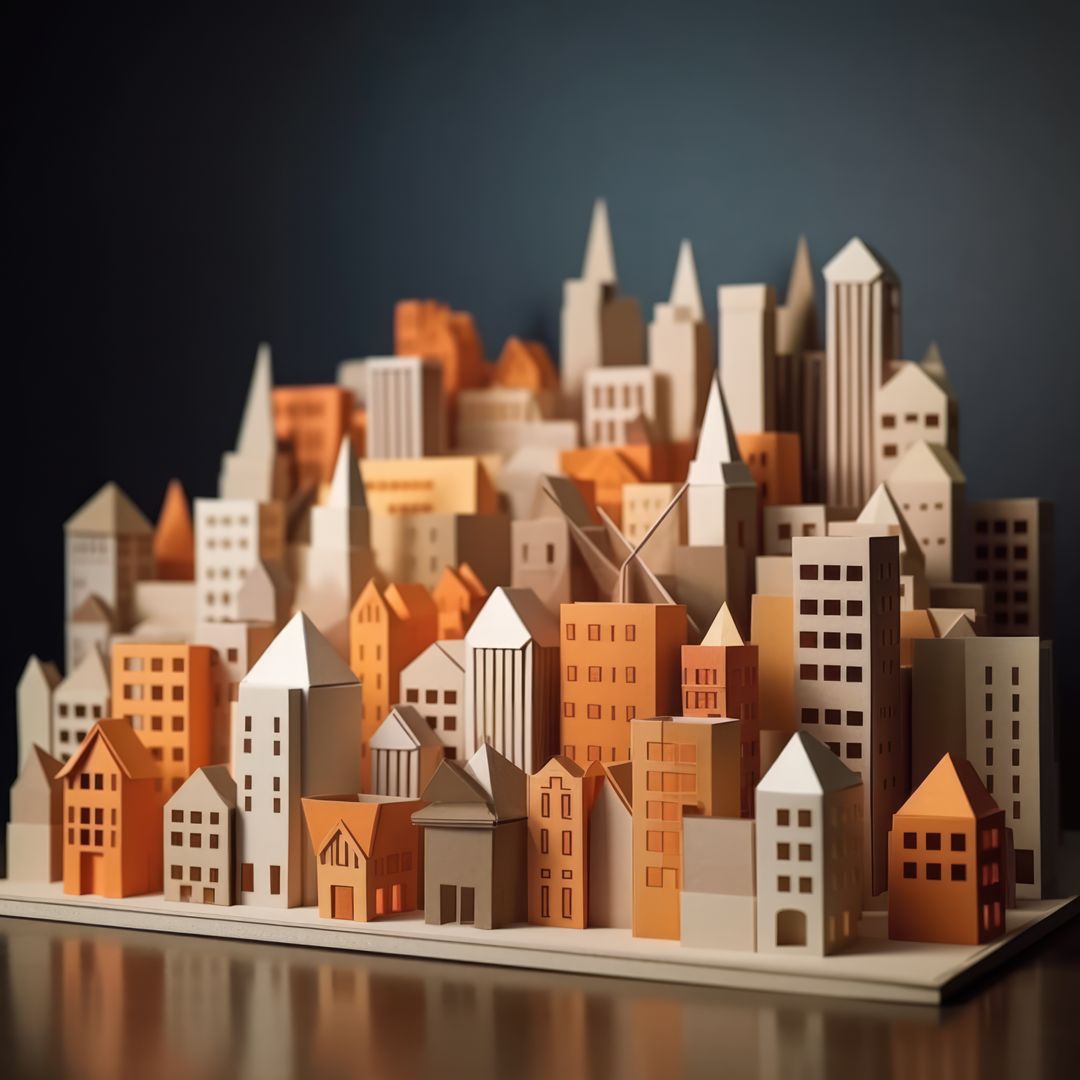 Intricate Paper Craft Cityscape with Detailed Architecture - Free Images, Stock Photos and Pictures on Pikwizard.com