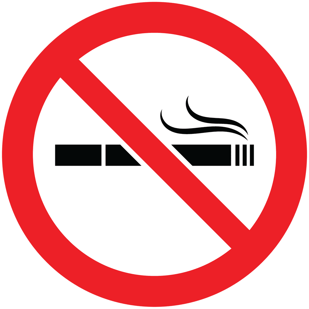No Smoking Sign Isolated on Transparent Background Vector Illustration