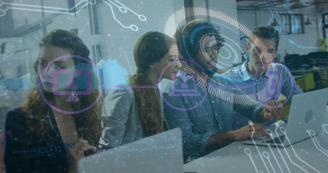 Collaborative Team Meeting with Innovative Technology Integration