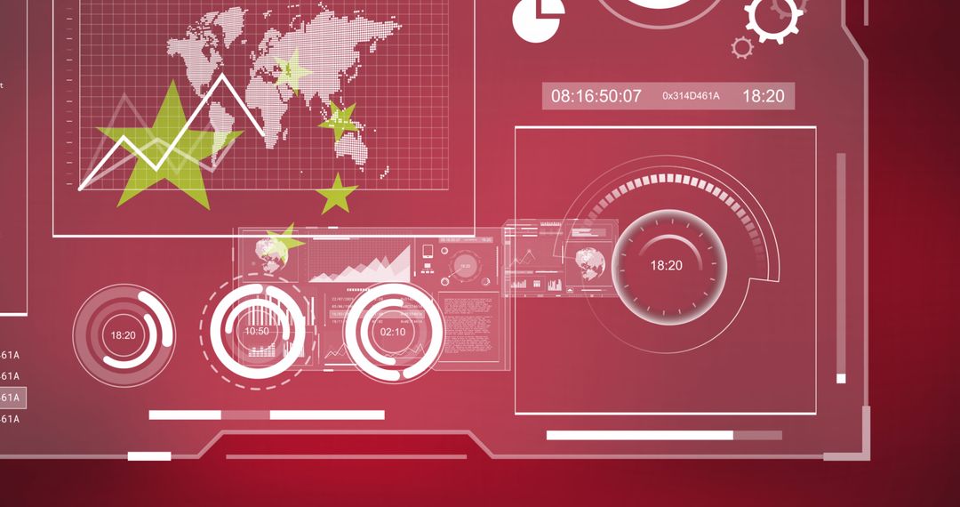 Digital Overlay of Financial Data on Chinese Flag