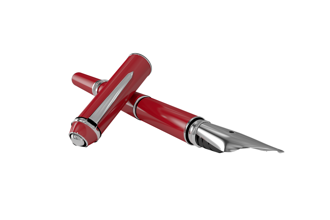 Red Fountain Pen on Transparent Background Isolated Vector Illustration - Download Free Stock Images Pikwizard.com