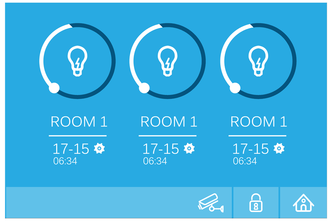 Transparent Digital Screen with Lighting Icons