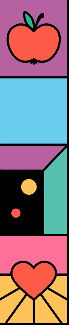 Minimalist Geometric Panel Art on Transparent Background