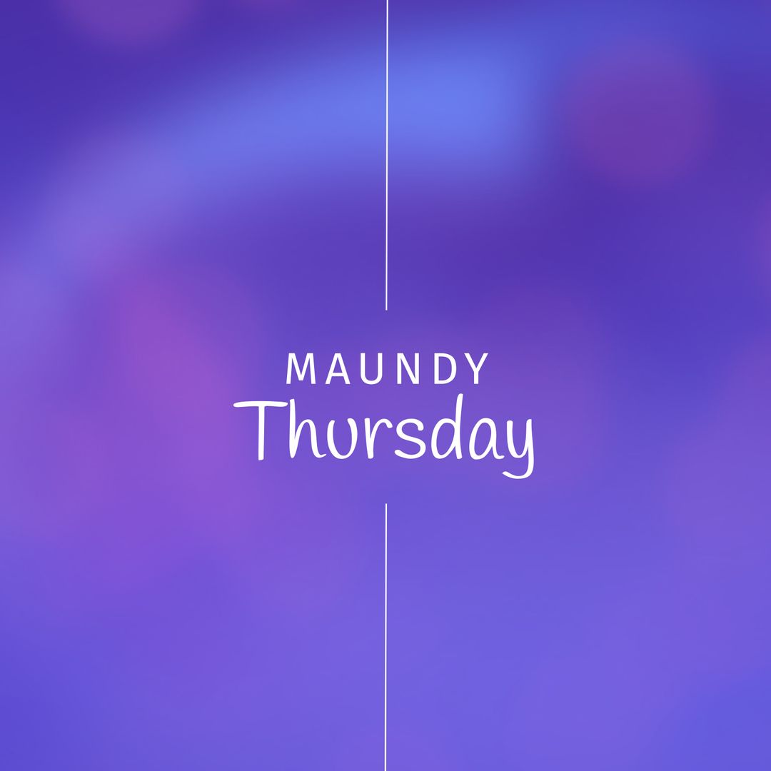 Maundy Thursday Text on Elegant Purple Background