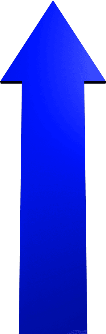 Blue Arrow Pointing Upward on Transparent Background