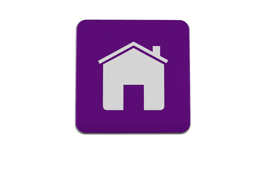 Square House Symbol on Transparent Background Design Element