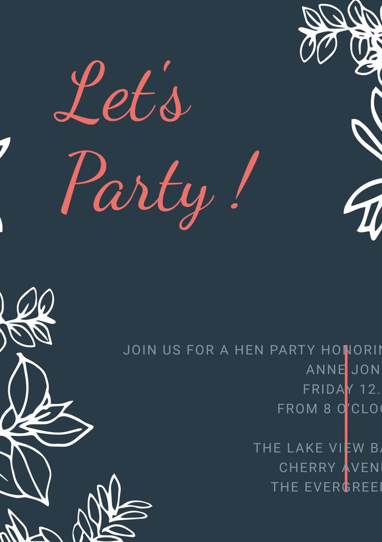 Elegant Hen Party Invitation with Sophisticated Floral Design