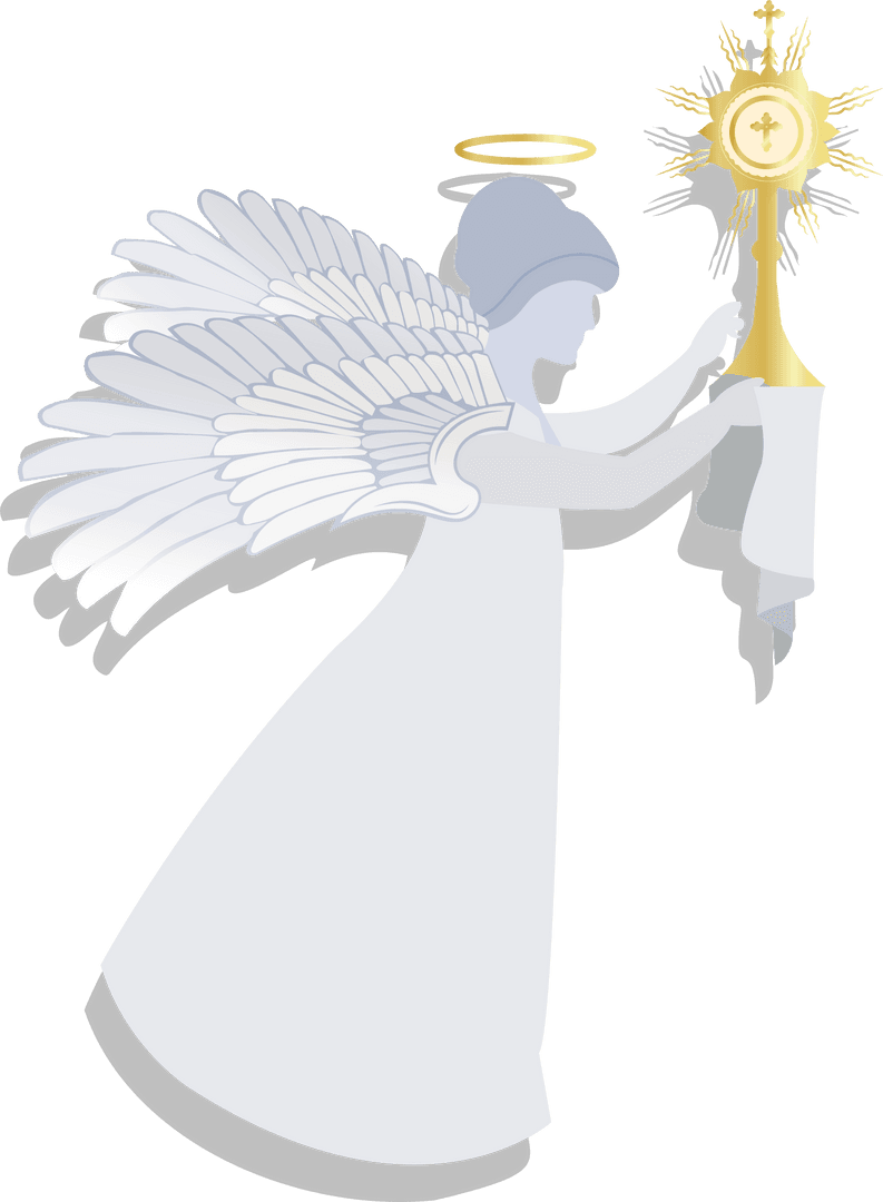 Angelic Figure with Transparent Background Holding Monstrance