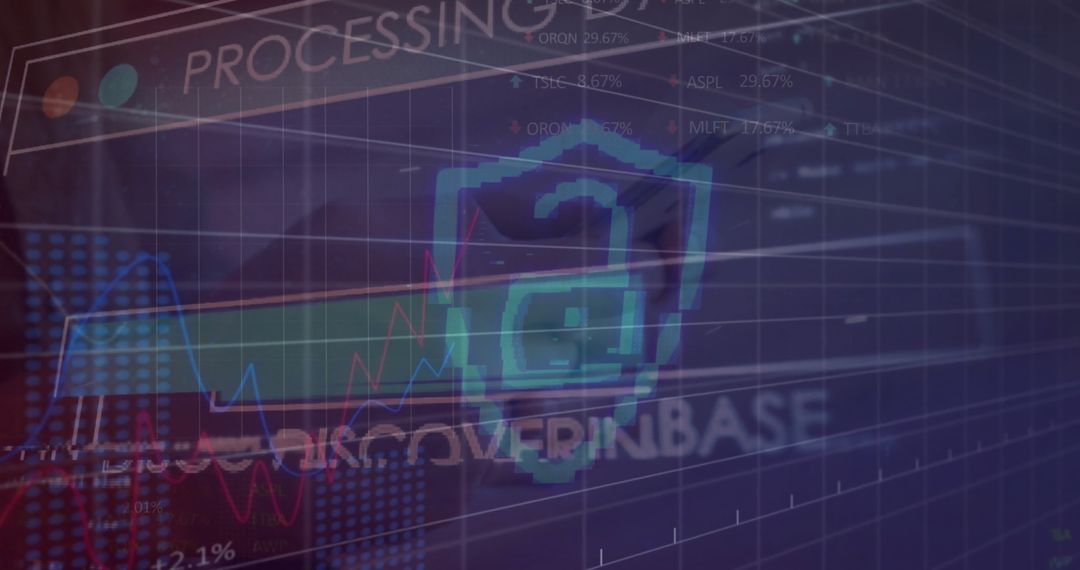 digital data processing with cyber security system visualization - Free Images, Stock Photos and Pictures on Pikwizard.com