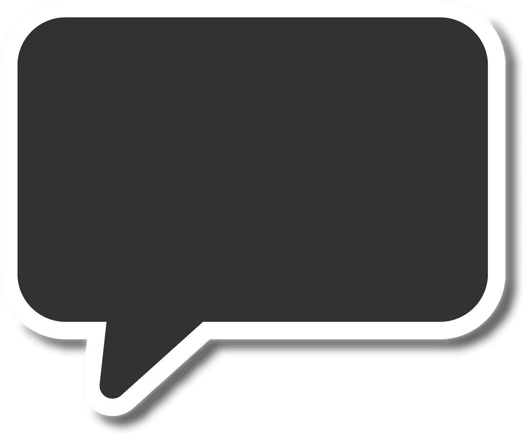 Transparent Blank Speech Bubble on Black Background for Communication
