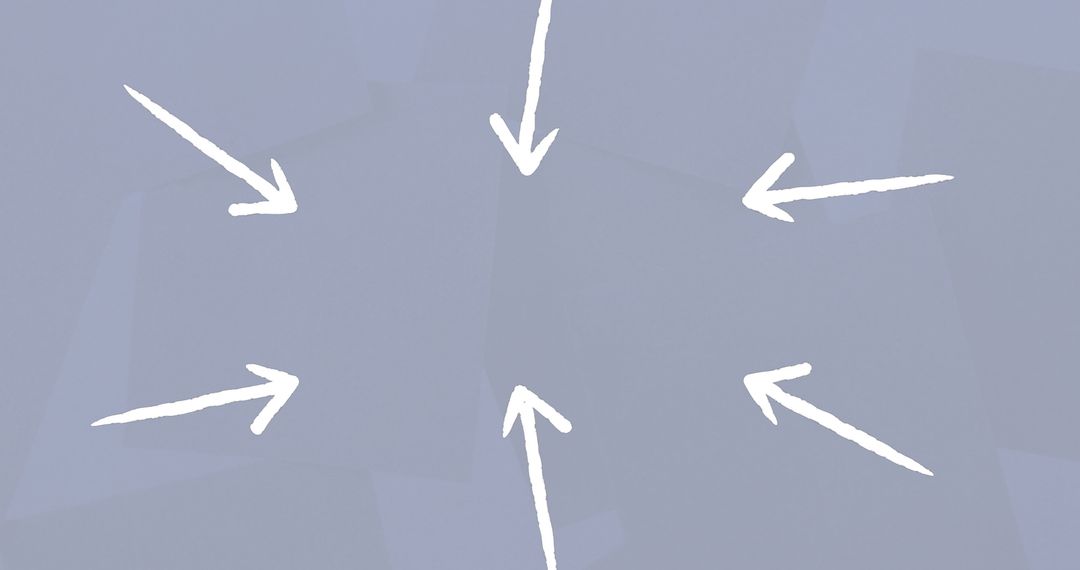 White Arrows Converging on Light Blue Background