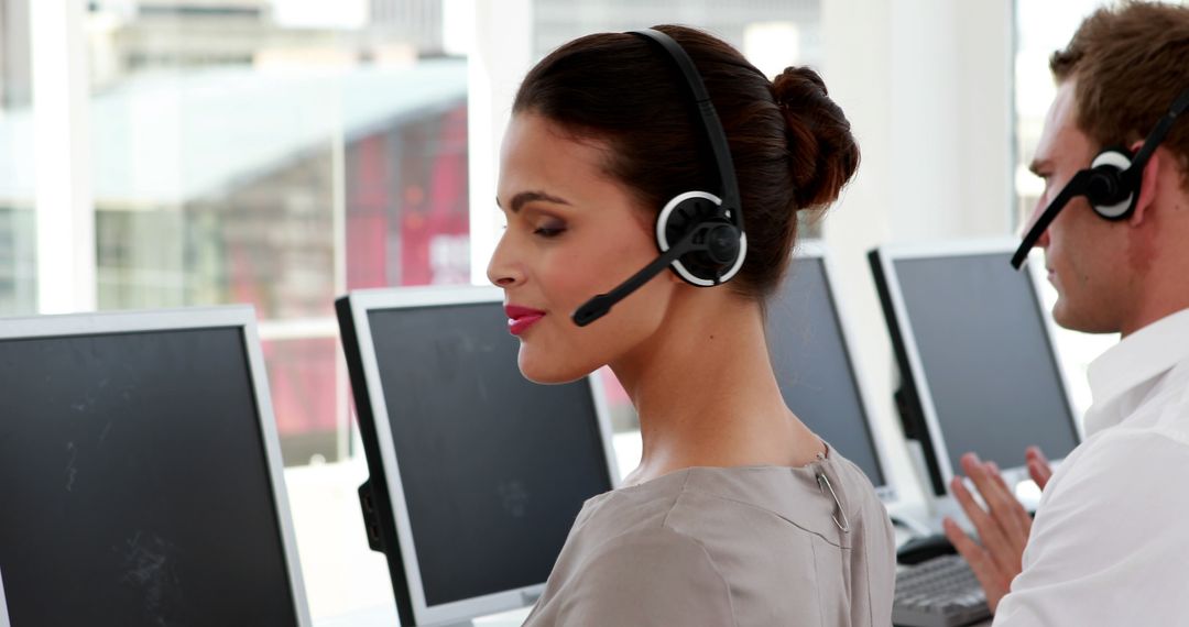 Customer Service Representatives in a Call Center - Free Images, Stock Photos and Pictures on Pikwizard.com