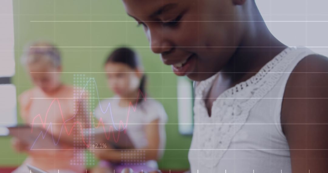 Diverse Children Engaging with Digital Learning Tablets