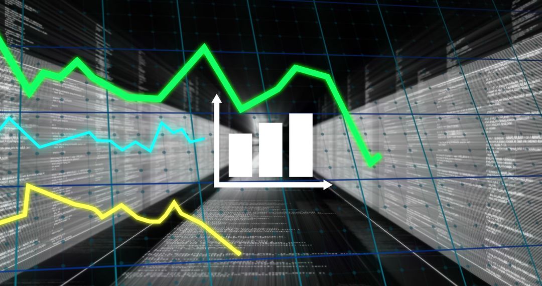 Data Analysis Graphs on Digital Screens in Virtual Space