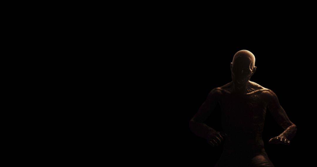 Distressed Figure in Dark Room Expressing Inner Torment