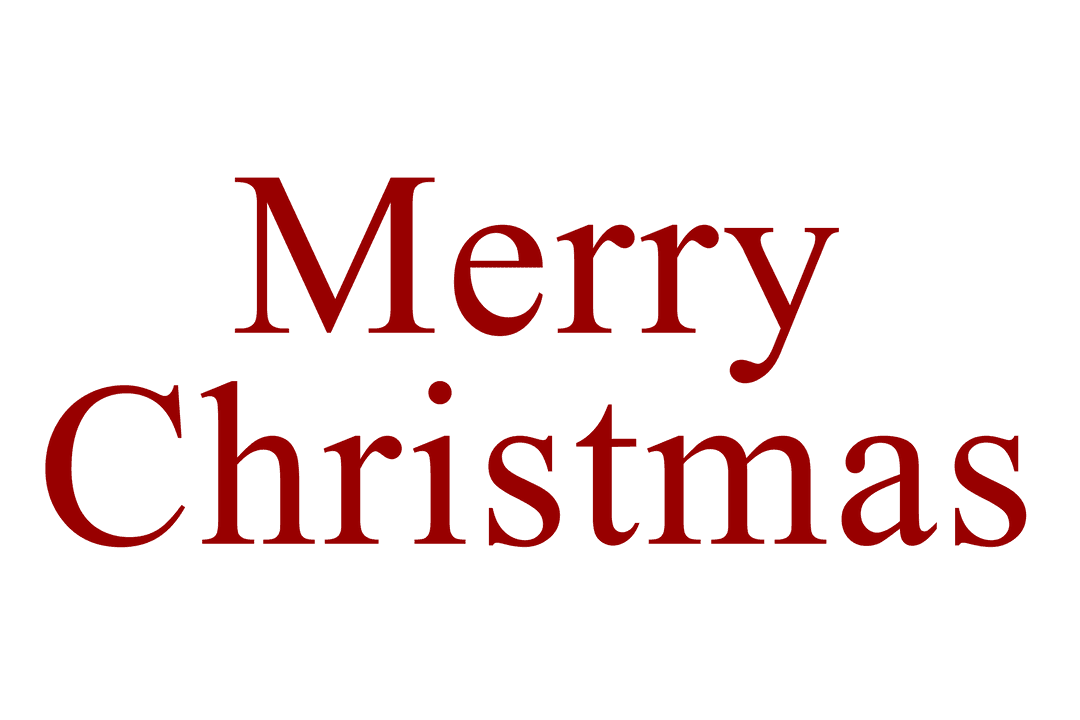 Merry Christmas Text Vector on Transparent Background
