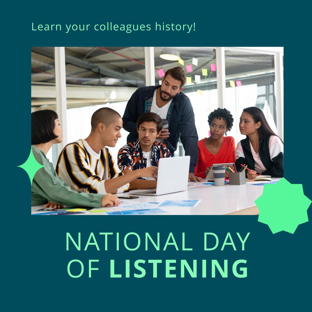Collaborative Team Celebrating National Day of Listening at Work