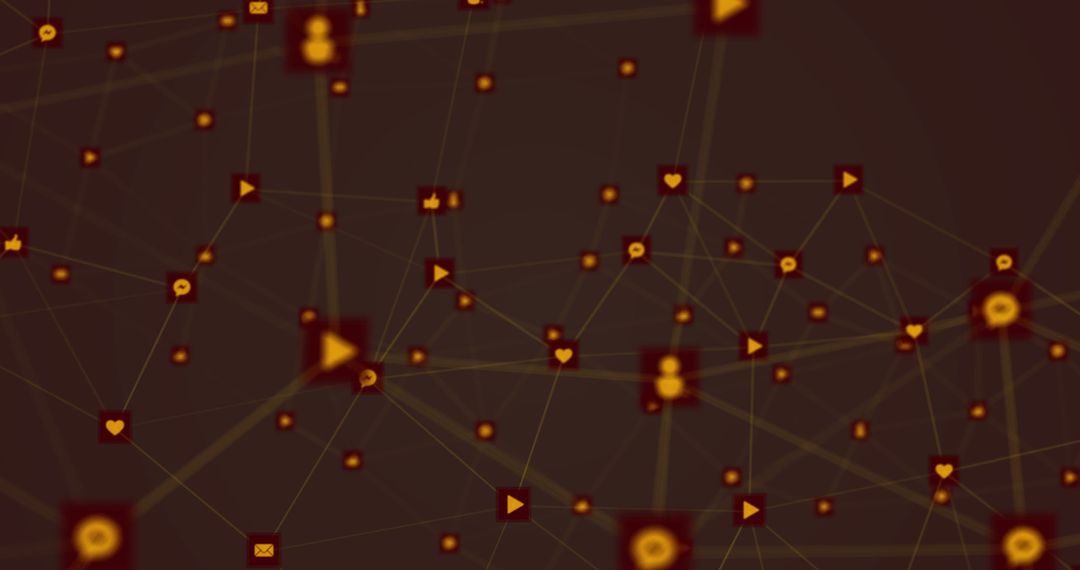 Abstract Network of Digital Icons in Global Connections