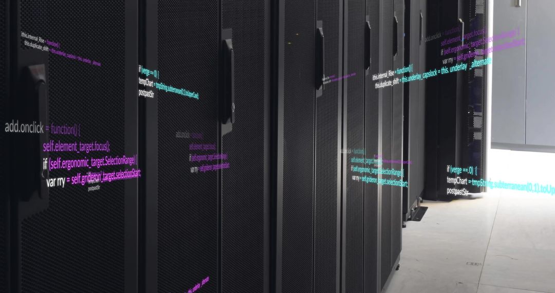 Double exposure programming code over high-tech data center