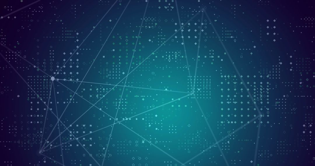 Abstract Digital Network with Interconnected Lines and Dots