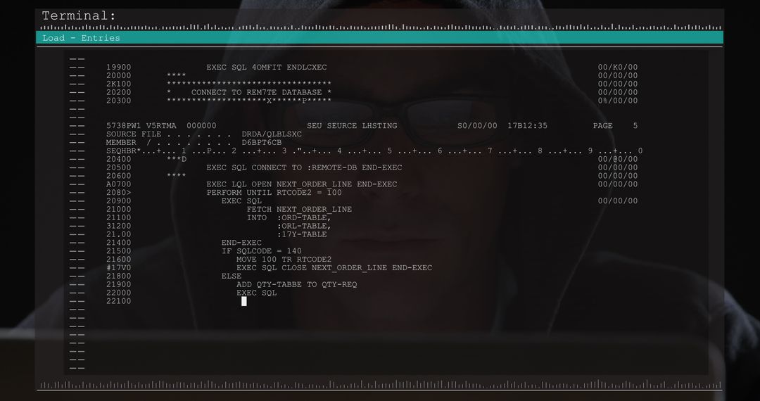 Hacker Using Computer with Code on Screen Highlighting Cybersecurity Risk - Free Images, Stock Photos and Pictures on Pikwizard.com