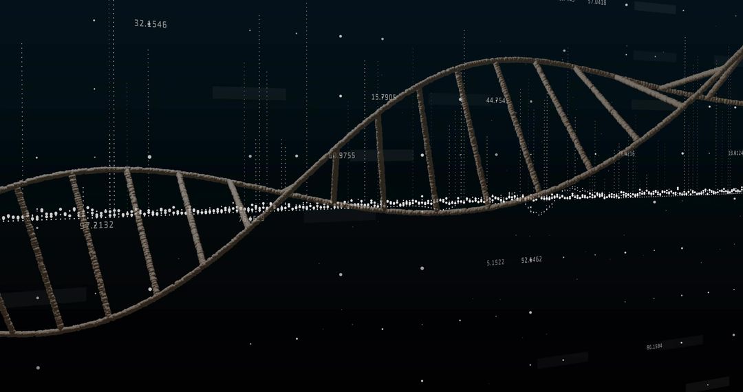 Digital DNA Helix on Data Visualization Background