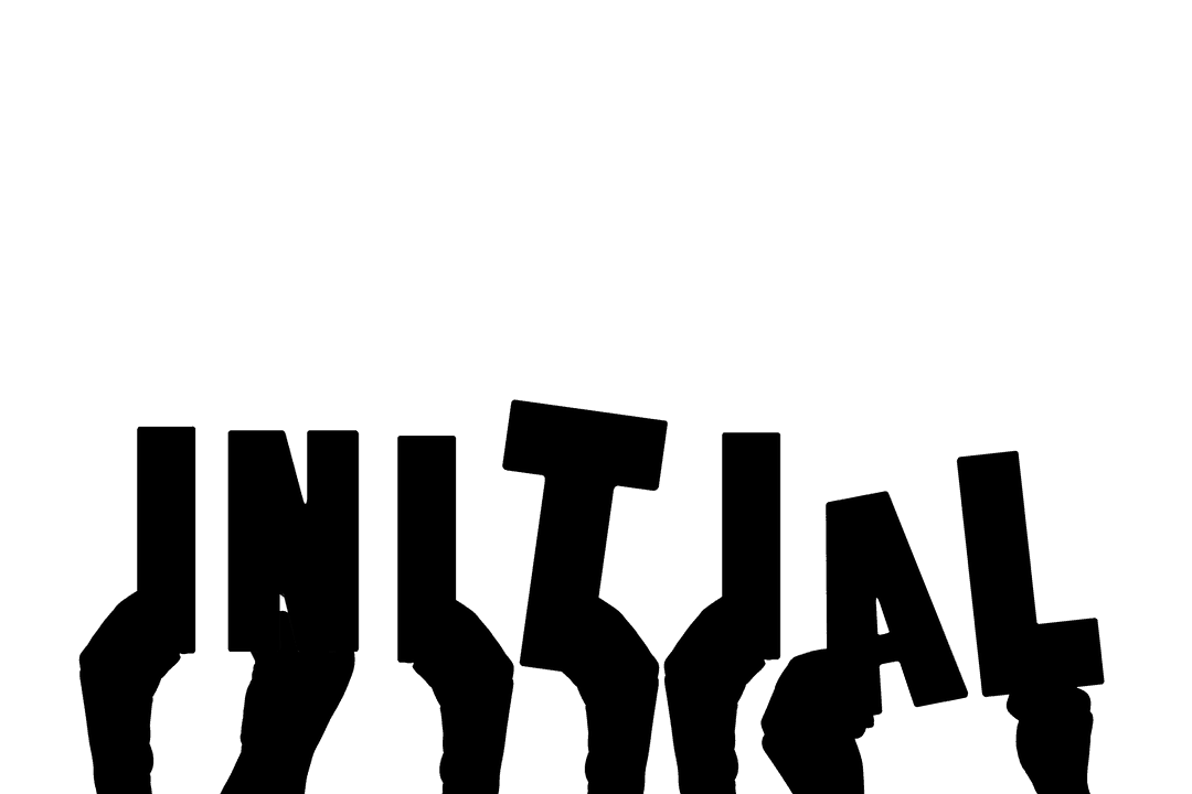 Transparent Illustration of Hands Holding Initial Letters