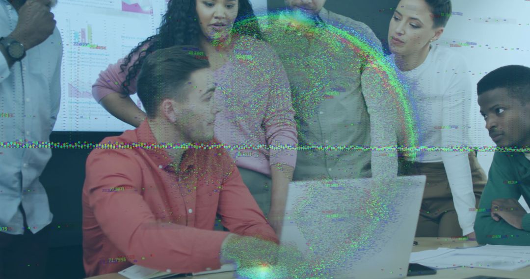 Diverse Team Discussing Digitally Enhanced Business Data