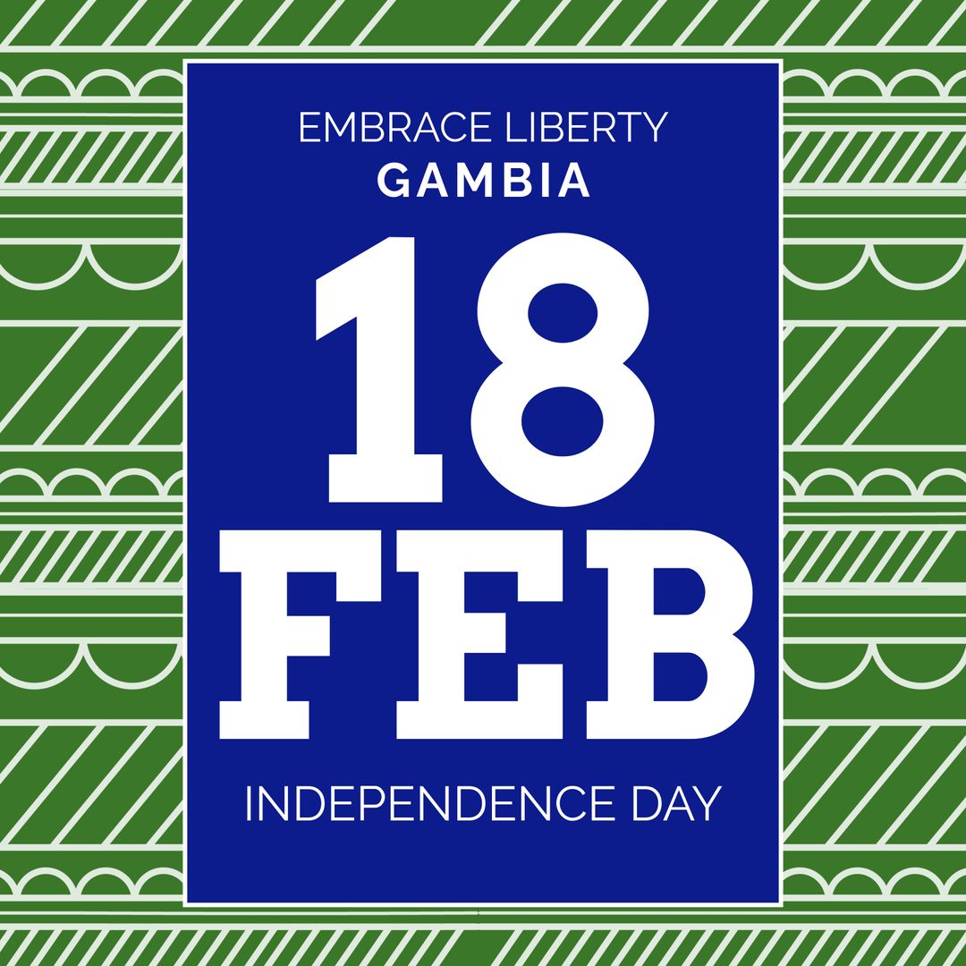 Gambia Independence Day Celebratory Text Graphic