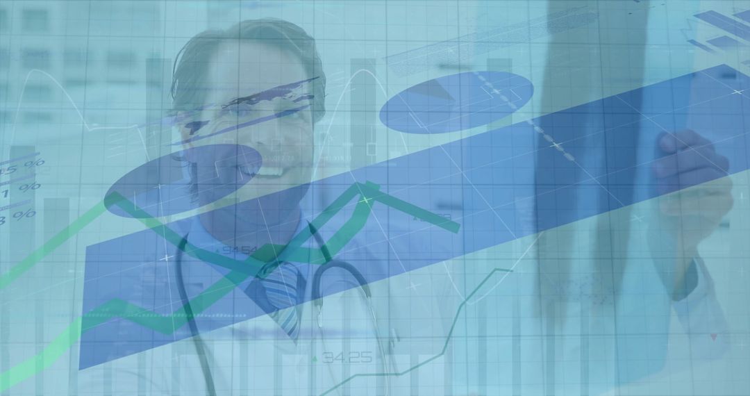 Caucasian Doctor Analyzing Digital Data in Healthcare Technology