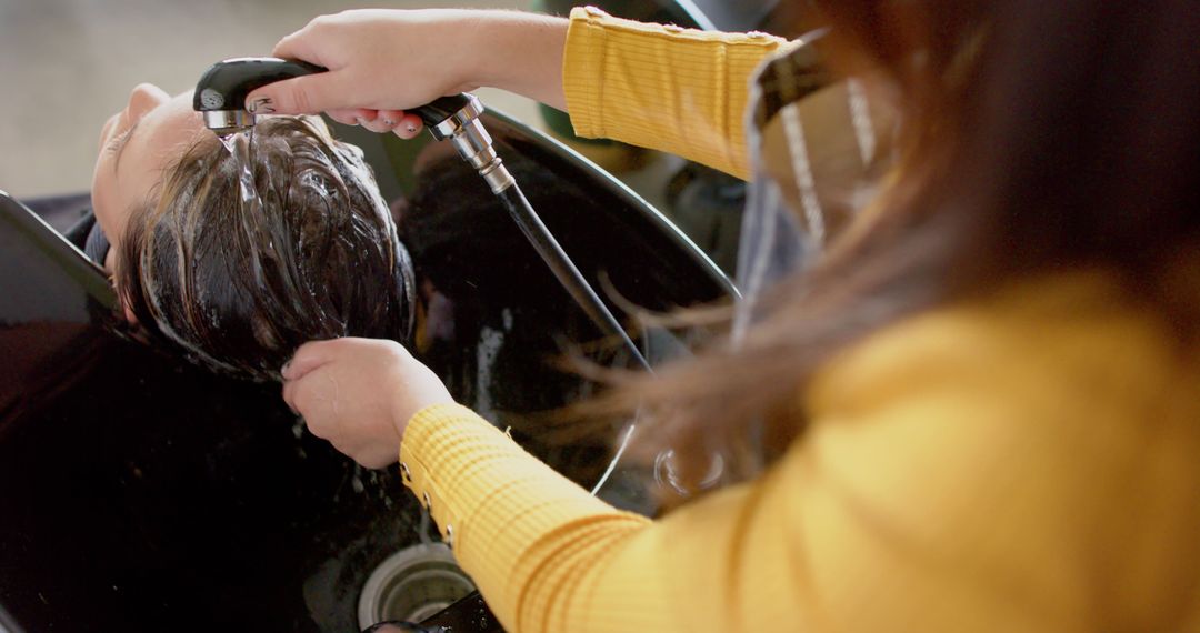 Professional Hairdresser Washing Client’s Hair at Salon - Free Images, Stock Photos and Pictures on Pikwizard.com