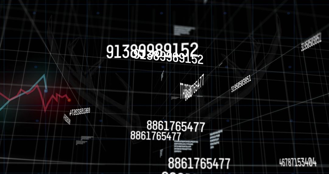 Futuristic Data Visualization with Floating Numerical Labels