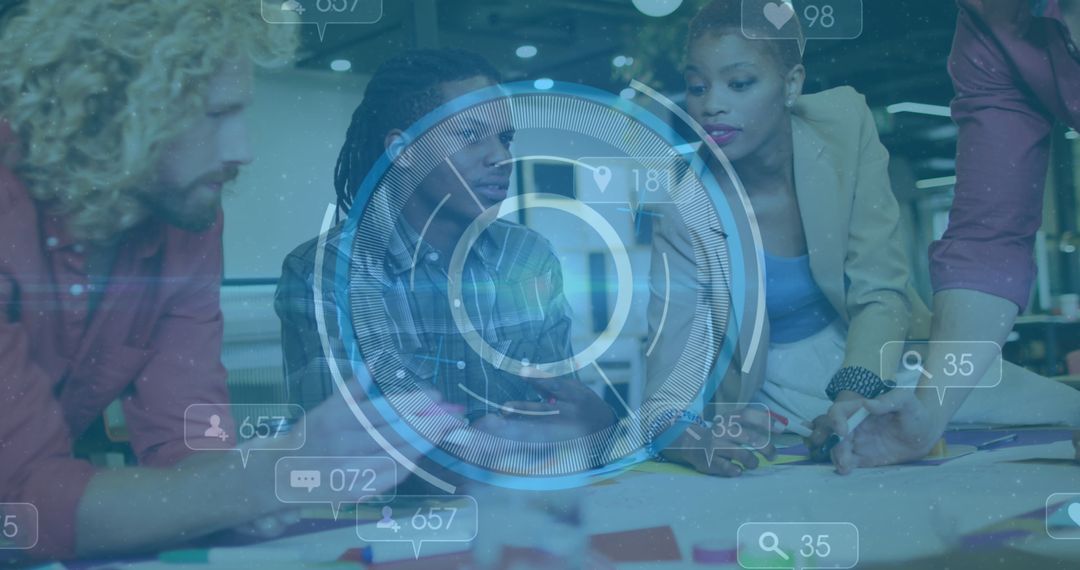 Diverse Team Collaborating on Digital Strategy