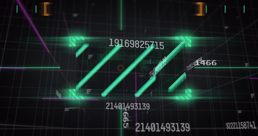 Digital data processor on abstract grid background