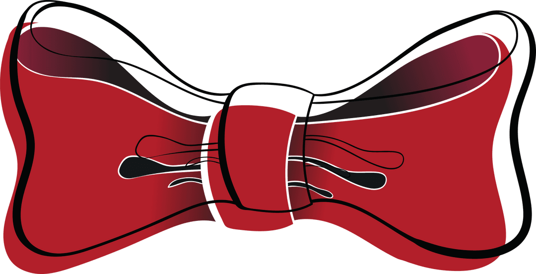 Red Bow Tie Illustration on Transparent Background