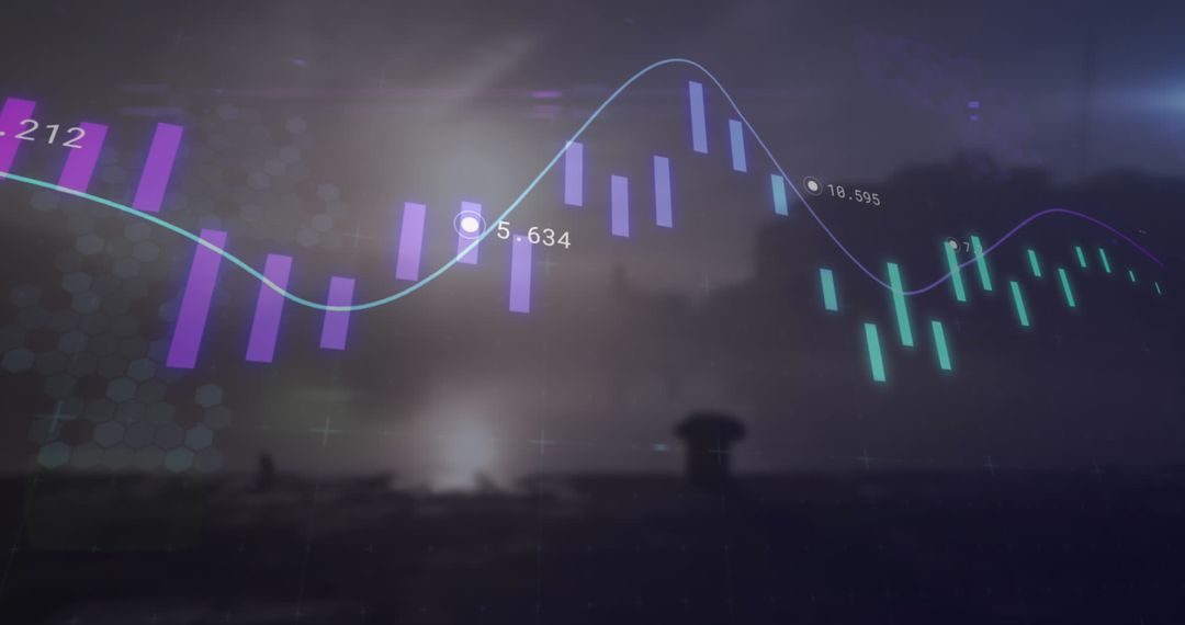 Dynamic Financial Data Overlay City Background