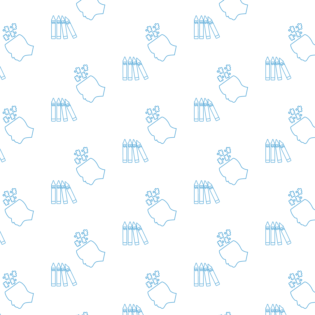 Transparent Pattern of Puzzle Heads and Pencils