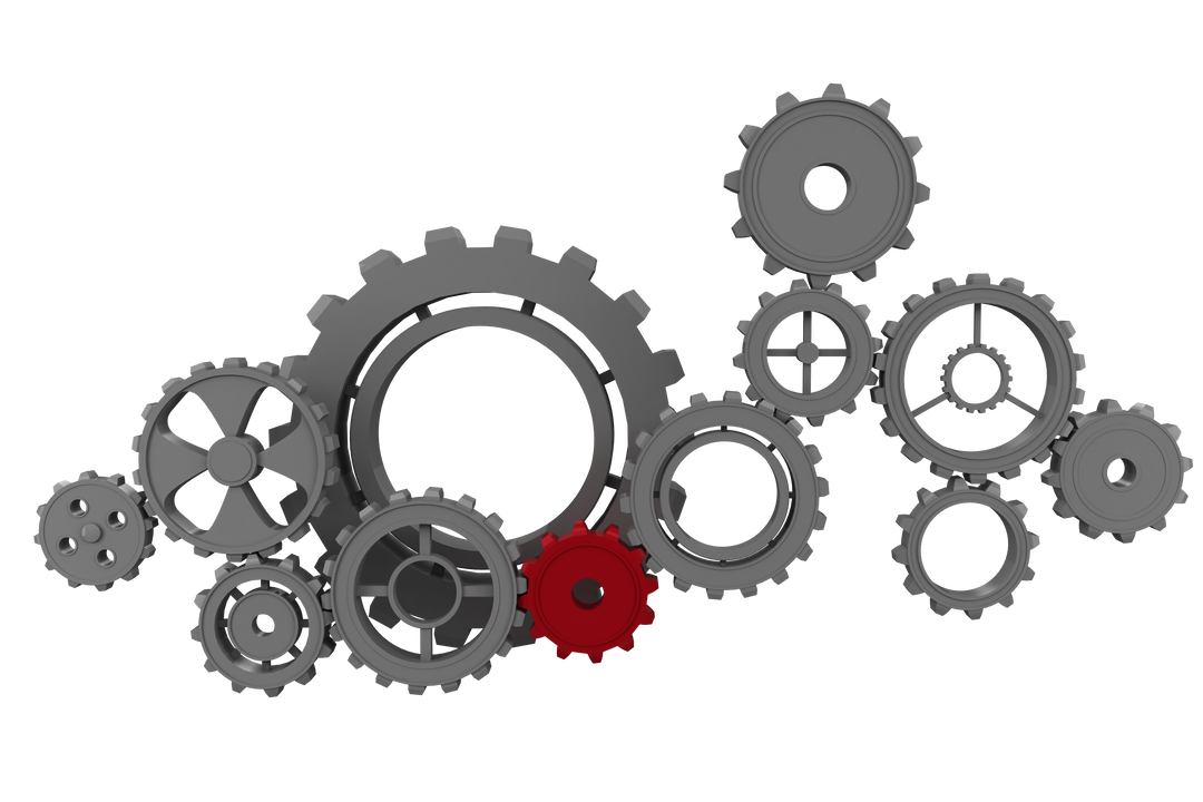 Transparent Illustration of Grey and Red Cogs on Transparent Background - Download Free Stock Images Pikwizard.com