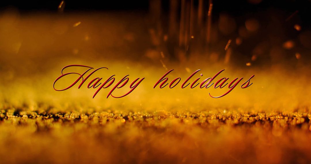 Happy Holidays Message with Festive Fireworks Glow