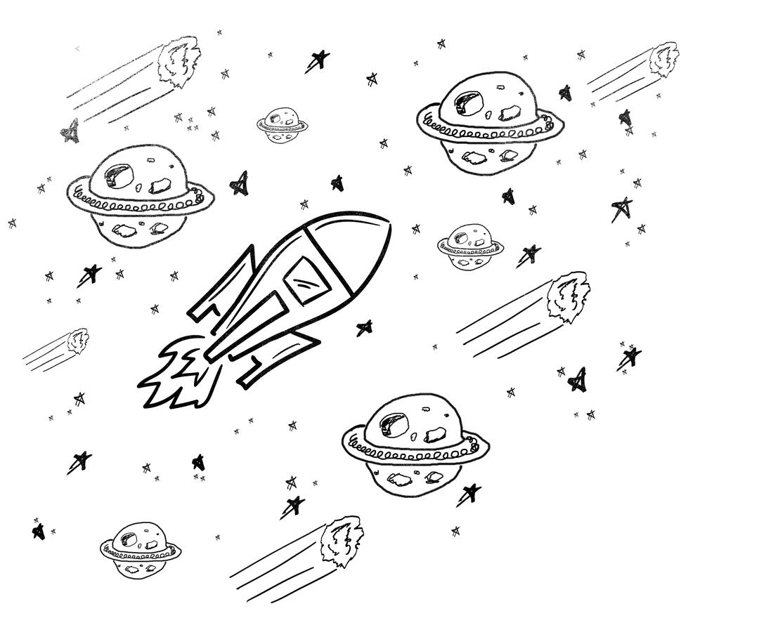Vector Rocket Exploring Planets and Asteroids on Transparent Background - Download Free Stock Images Pikwizard.com