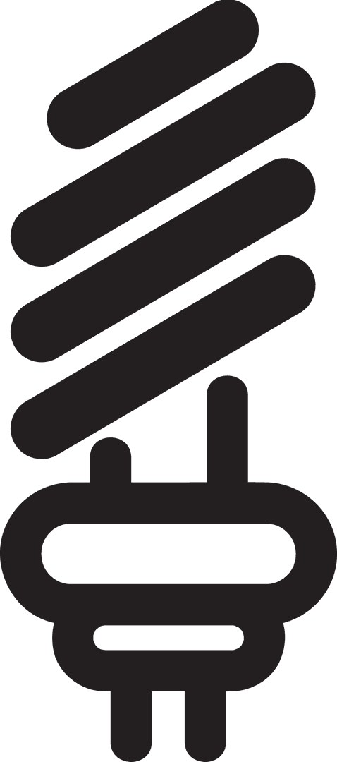 Black Bulb Icon on Transparent Background Representing Innovation