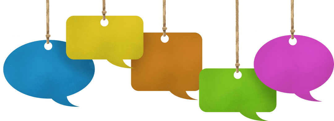 Colorful Speech Bubbles with Transparent Background Hanging