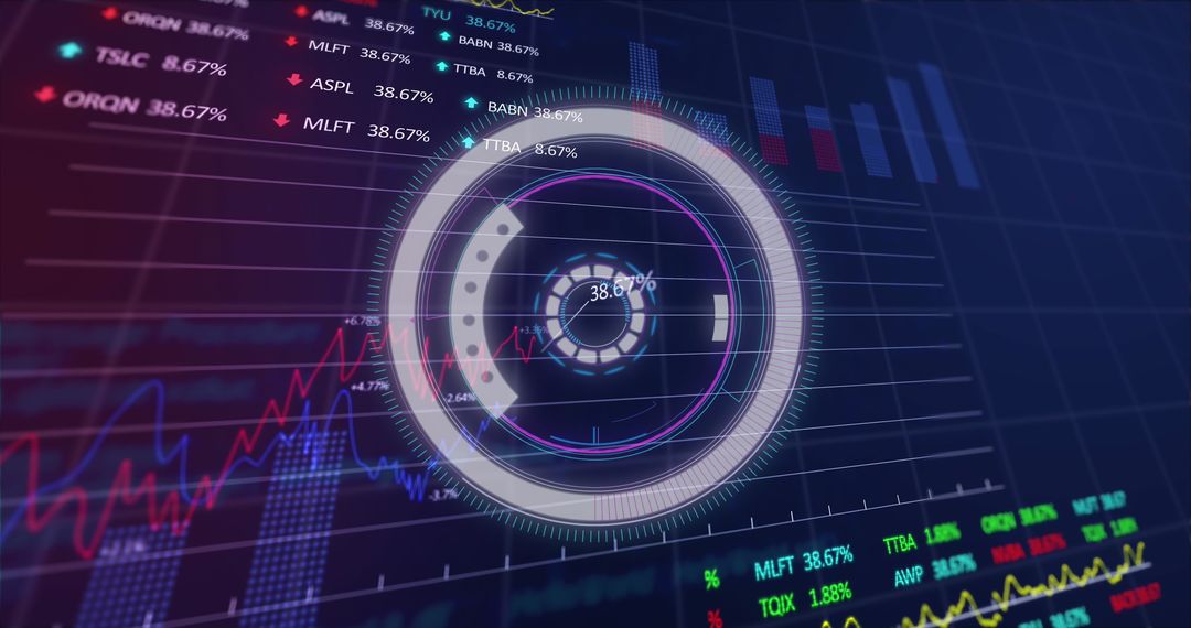 Futuristic Data Interface and Global Analytics Conceptual Art