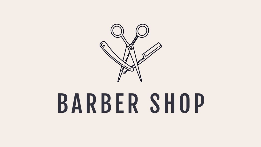 Barber Shop Logo with Scissors and Straight Razor - Download Free Stock Templates Pikwizard.com