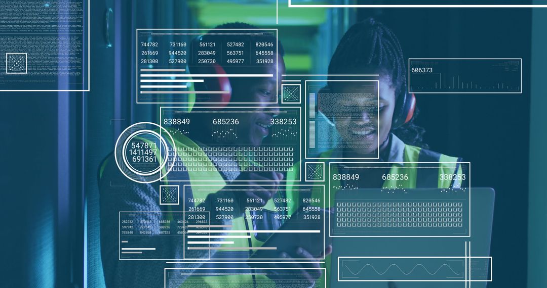 Diverse IT Technicians Engaged in Data Processing Tasks