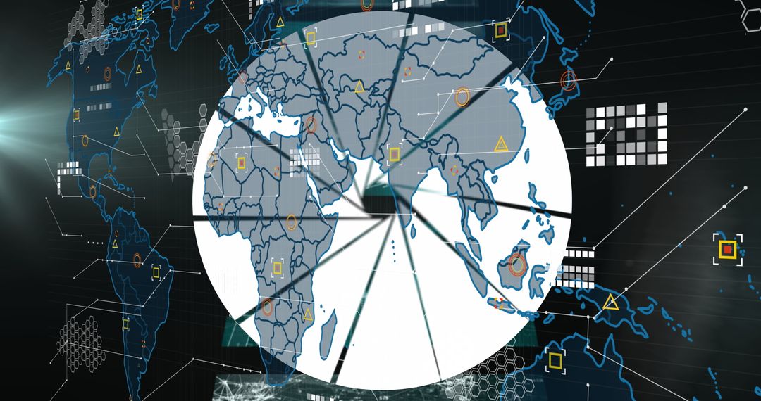 Global Data Processing on Digital Map Interface - Free Images, Stock Photos and Pictures on Pikwizard.com