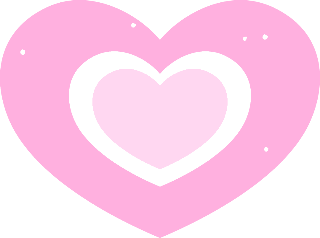 Nested Pink and White Hearts with Romantic Dots on Transparent Background