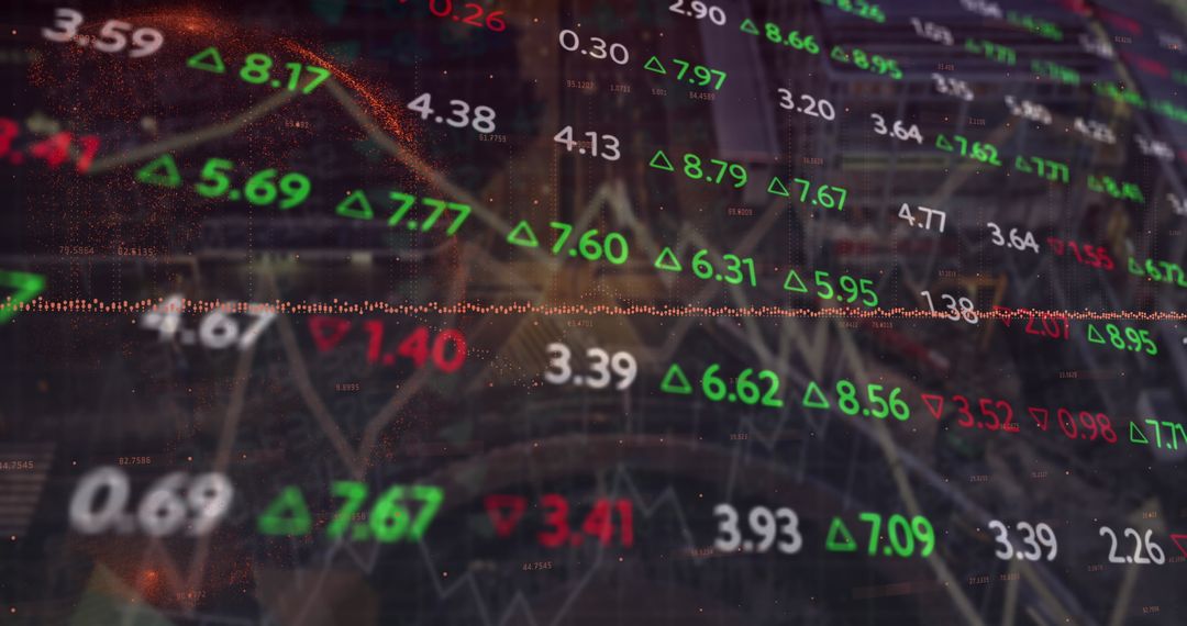 Digital Data Processing Over Cityscape Represents Global Business Trends